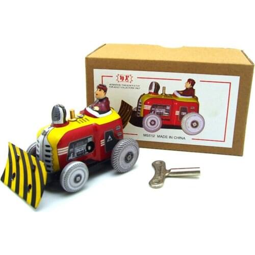 Antique Style Tin Toys Wind Up Toys Robots iron Metal Models for Children/Adult Home Decoration Craft bulldozer