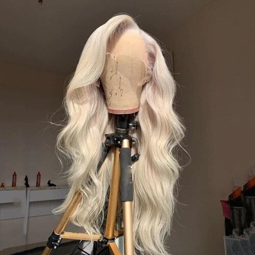 Ash Blonde Body Wave Lace Front Wigs Transparent Lace Wig Brazilian Human Hair13*4 Lace Front Wig For Women
