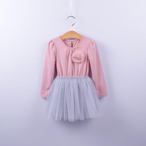 Baby Girls Flowers Tutu Dress Autumn Long Sleeve Kids Party Wedding Fluffy Dress for 2-6 Ys