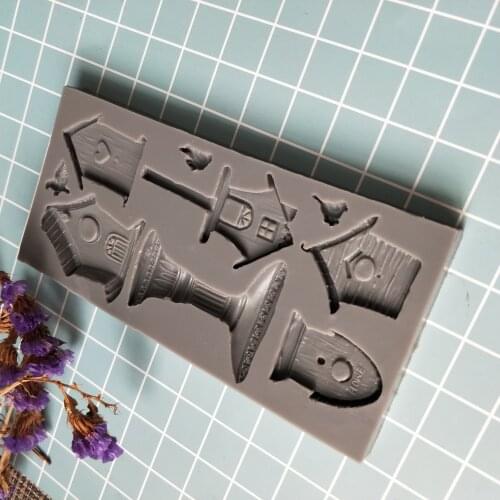 PRZY Silicone Fondant Mold House Handmade Cake Decor Soap DIY Aroma Mould Soap Making Moulds Resin Clay Molds Eco-friendly