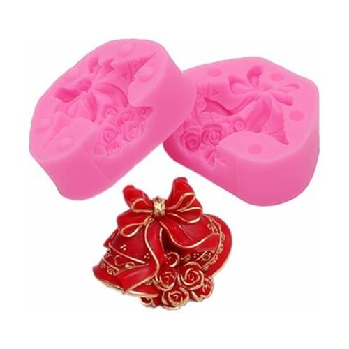 Real Fda Lfgb Moulds New Christmas Bells Fondant Cake Mold Soap, Candle Molds Decoration Craft Diy Chocolate Bakeware