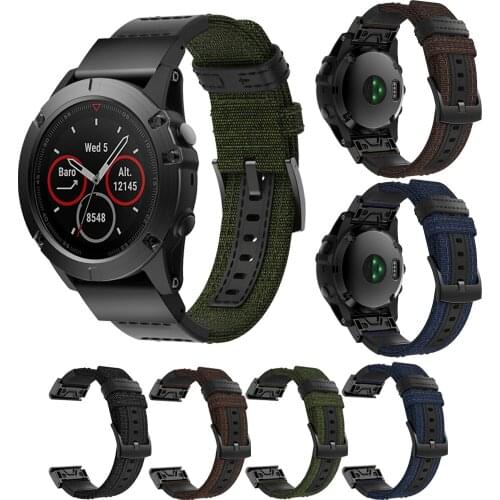 26/22mm Nylon Watchband for Garmin Fenix 5X 6X 3 HR Mk1 S60 935 945 Wristband Quick Fit Wristband Strap Replacement Bracelet