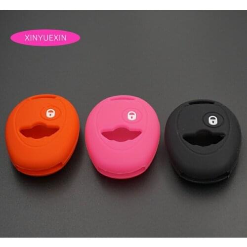 Xinyuexin Silicone Car Key Cover Fob Case For BMW Mini Cooper 2002-2005 Remote Key Case For Car Jacket Car-styling 2Button
