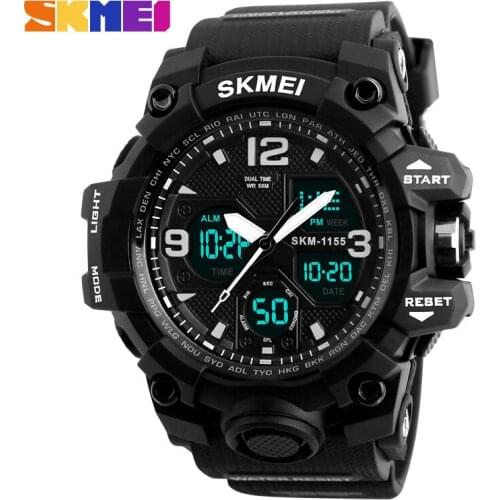 SKMEI S Shock Men Sports Watches Dual Display Quartz Digital Watch For Men Luxury Brand LED Military Waterproof Men Wristwatches