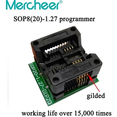 SOP8 to DIP8 burning seat big 8 feet 209mil sop8 wide body seat ots20-1.27-01 25 series programmer connector