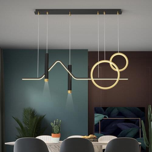 Modern Contracted Long Table Dining Room Bar Chandelier Creative Personality Soft Decoration Home Decoration Hanging Lamp