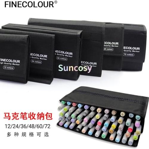 Finecolour Artist Colored Marker Sketch Pen Bag, Storage Pouch Bag for Starter or Students, 12 24 36 48 60 72 Holes
