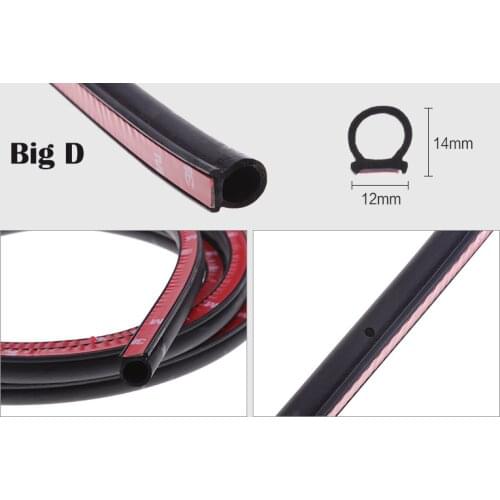 Big D/Small/P/Z/I Shape Car Door Seal Strip Rubber Noise Insulation Weatherstrip Soundproof Car Seal Strong Adhensive