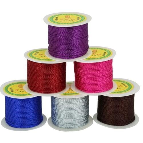 Factory Price 49yard/roll 2mm Macrame Rope Nylon Cord Chinese Knot Rattail Braided String Thread for Jewelry & Craft Making