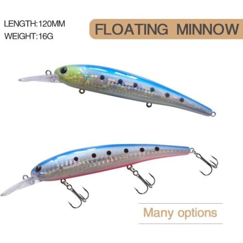 1Pcs Minnow Hard Fishing Lures 120mm 16g Jerkbait Floating Wobblers Crankbait Iscas Artificial Bait 3D Eyes For Pike Bass