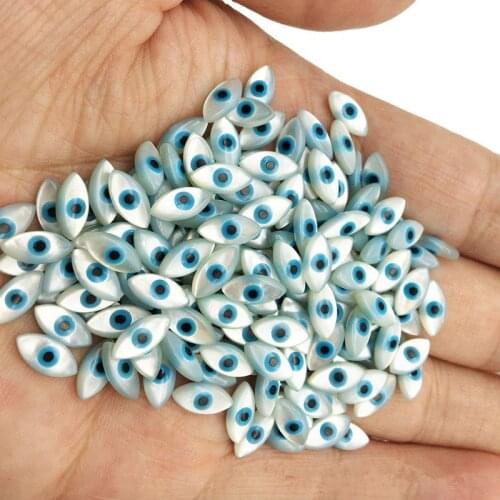 200pcs/lot Natural Sea Shell Evil Eye Shell Beads for Making DIY Charm Bracelet Necklace Jewelry