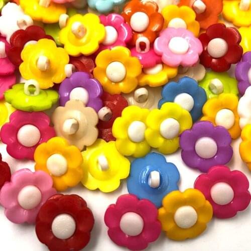 50pcs 17mm flowers black Holes buttons scrapbook craft diy sewing decorative material PH293