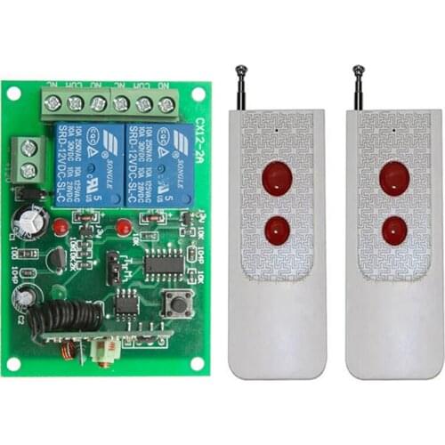 433Mhz DC 12V 24V 10A 2CH 2 CH RF Wireless Remote Control Switch System Transmitter + Receiver/lamp/Garage Door/shutters/ window