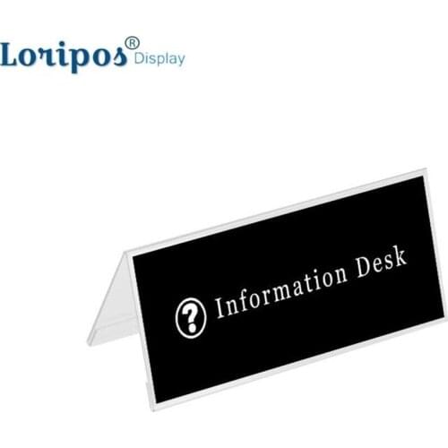 5PCS V-type Acrylic Table Card Transparent Double-sided Price Tag Card Holders Meeting Sign Name Card Note Holders