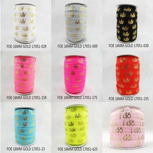 5Yards/lot 5/8"16mm Gold Foil Elastic Ribbon Stripe FOE Fold Over Elastics Spandex Sewing Trim DIY Garment Home Craft,5Yc18953