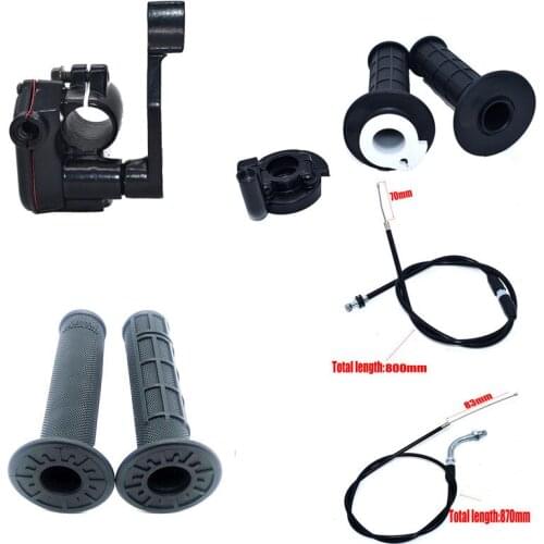 7/8" 22mm ATV Quad Throttle Lever Thumb Control Assembly with Accelerator Cable and Grips For 50cc 70cc 90cc 110cc