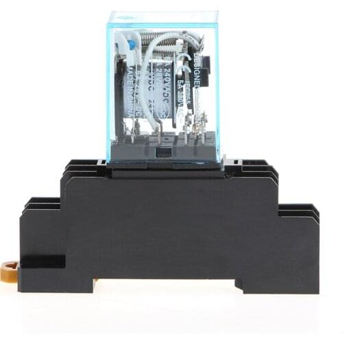 8 Pin MY2NJ Relay 24 V DC Small Relay 5A DPDT Coil With Base Socket