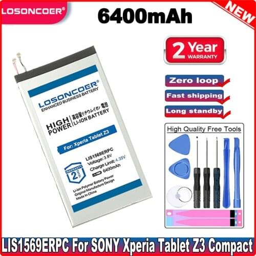 LOSONCOER 6100mAh LIS1569ERPC Good Quality Battery For Sony Xperia Tablet Z3 Compact SGP611 SGP612 SGP621