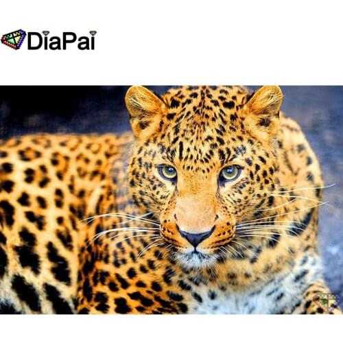 DIAPAI 5D DIY Diamond Painting 100% Full Square/Round Drill "Animal leopard" Diamond Embroidery Cross Stitch 3D Decor A22346