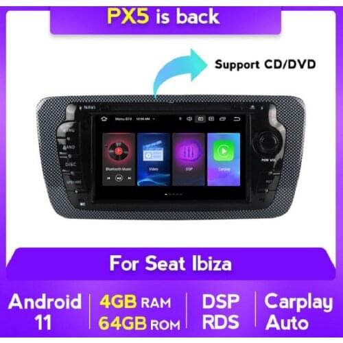 Android 11 4G LTE DSP Car Multimedia Radio Player For Seat Ibiza GPS Navi Carplay Auto Car IPS BT DVD 2 Din