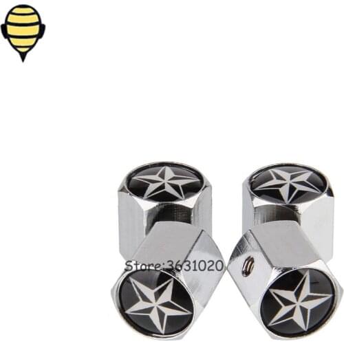 Car Accessories Auto Wheel Tire Valve Stem Caps for Star logo for Jeep Dodge JCUV Caliber RAM Honda Accord Infiniti FX35 Subaru