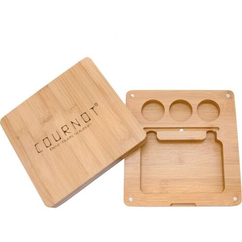 HORNET Bamboo Rolling Tray Suit 3pcs Silicone Storage Container Stash Jar + 1pc Stainless Steel Dab Tool + 1pc Silicone Mat