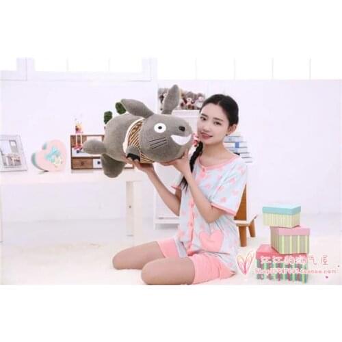 Large 60cm toy creative stripes cloth prone totoro plush toy soft pillow Christmas gift h813