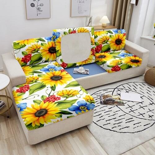 Sunflower Sofa Seat Cushion Cover Elastic Sofa Covers for Living Room Pet Kids Furniture Protector funda sofa elastica 1-4 seats