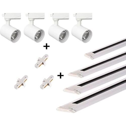 Black/white full set of led track lights 20W 3W0 40W cob led track lights, used in clothing stores, supermarkets, home lighting