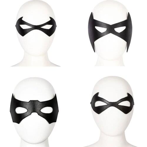Kids Bat Superhero Night Knight Grayson Cosplay Nightwing Costume For Children Halloween Masquerade Eye Mask Accessories