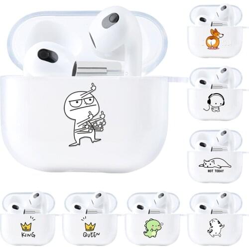 For Airpods pro Case Cute Luxury Cartoon Soft Silicone Cover Funda On Airpod Pro Wireless Bluetooth Earphone Transparent Covers