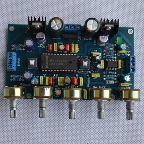 Dual AC15V-18V DIY HIFI Audio fever tone amplifier board LM4610 tone +NE5532 pre-amplifier board