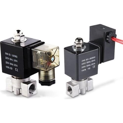 1/8" 1/4" 3/8"Oil Acid Stainless steel Solenoid Valve 16 bar Normally Closed 220v 12v 24v for Vombustion Engine