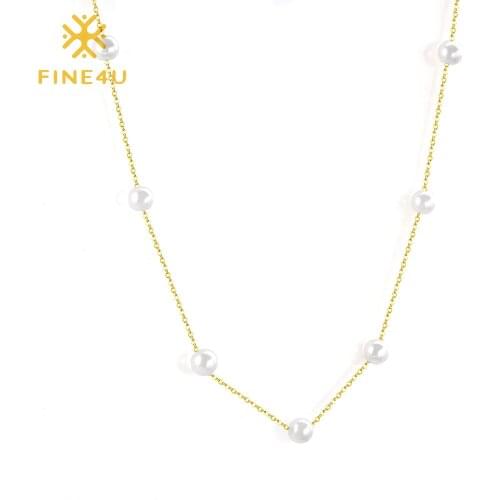 Женские ожерелья из жемчуга FINE4U China At AliExpress