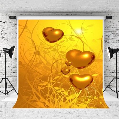 VinylBDS 5X7FT Gold photography backdrops Love golden dream Valentines Day studio backdrop