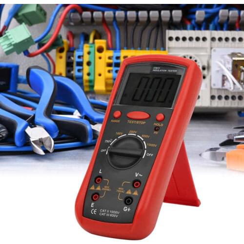 IT811 Insulation Resistance Meter Handheld Resistance Tester with 64x44mm LCD Display Digital Megohm Wide Measuring Range