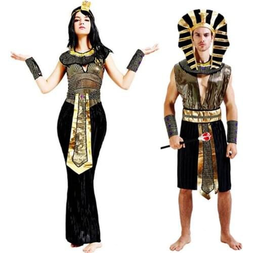 Halloween Cosplay Costume Clothing egyptian adult Ancient Egypt Egyptian Pharaoh Cleopatra Prince Princess Costume for women men