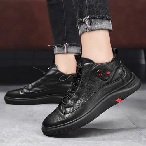 Autumn Leather Men Shoes Sneakers Soft PU Casual Shoes Men Leisure Male Non-slip Waterproof Man Vulcanized Shoes