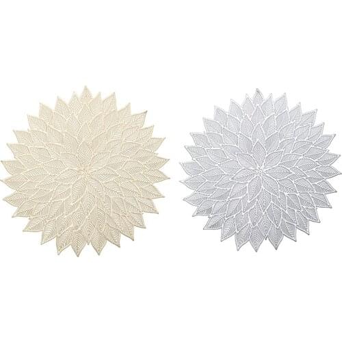 Round Placemats Hollow Out Circle Table Mats Pads Place Mats for Kitchen Bar Dining Table Decoration