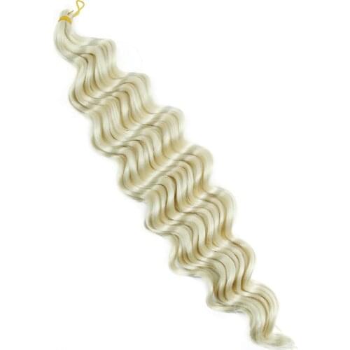 Curly crochet hair braid golden bright color braiding hair 22'' braiding hair extensions ocean wave crochet braids