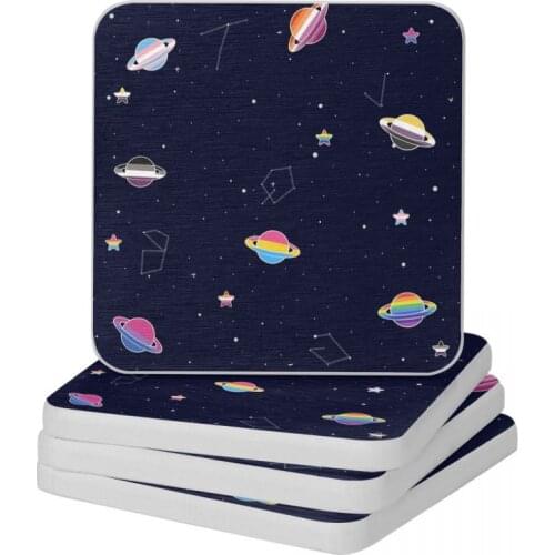 LGBTQ Pride Planets Stars Diatomite Square Round Coaster Resistant Water Cup Bonsai Mat Soap Toothbrush Pad Diameter 10cm