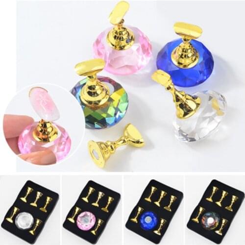 Magnetic Tips Nail Art Practice Display Stand Rack Chess Board False Nails Holder UV Gel Polish Showing Shelf Diamond Design