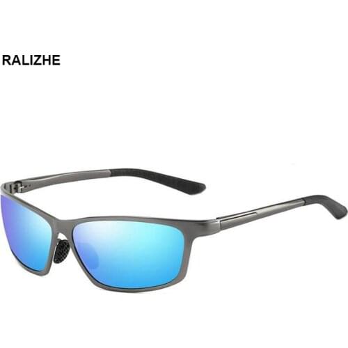 Mens Sport Polarized Sunglasses Brand Designer Fishing Driving Outdoor Goggles Coating Blue Mirror Sun Glasses UV400 With Case