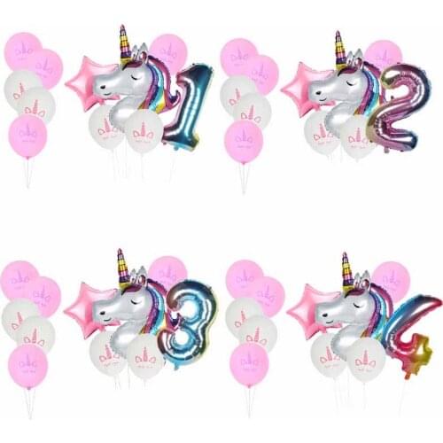 Unicorn Birthday Party balloons Kit Unicorn Balloon Cups Plates Napkin Kids girl Birthday Party Supplies baby shower unicorn