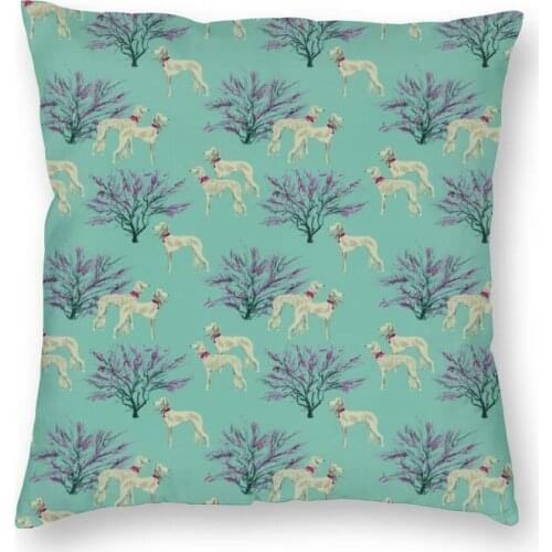Saluki And Tamarisk Trees Cushion Cover 40x40 Home Decor 3D Printing Pet Dog Throw Pillow for Living Room Double Side