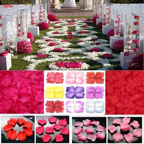 Wholesale Wedding Rose Petals 3000pcs/lot Decorations Flowers Polyester Wedding Rose New Fashion white pink blue 6Z SH806