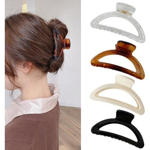 Plastic Geometric Hair Claw Clips for Women Girls Simple Hair Accessories Makeup Bath Clip Crab Fashion Girl Headwear
