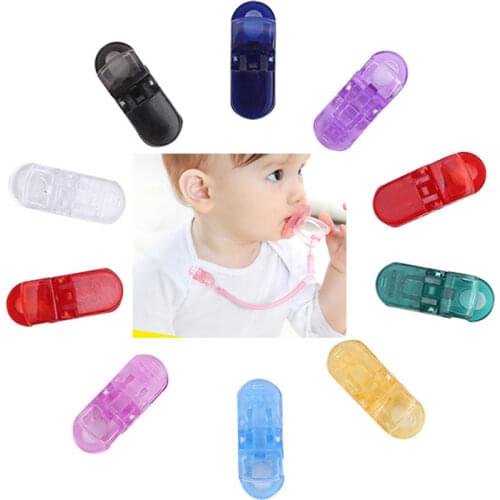 5MM Plastic Mini Suspender Clips Transparent Baby Pacifier Clips 50 pcs Dummy Soother Holder for Diy Pacifiers Chain 9 Colors