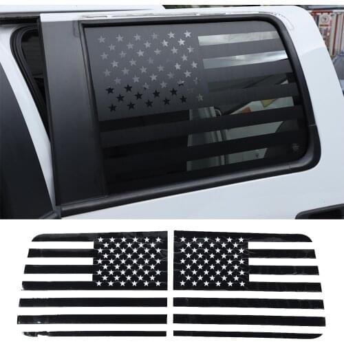 PVC Rear Window Side Sticker Decorative Cover for Ford F150 2009-2014 Black American Flag