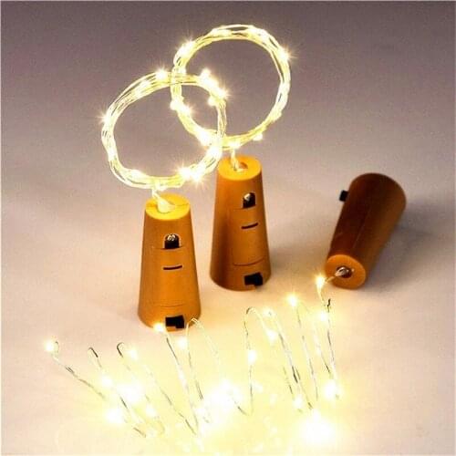2M 20Leds String Christmas Chain Copper Wine Lights Led Copper Wine Fairy Light Glass Wine Bottles Cork Light Decoration Gift